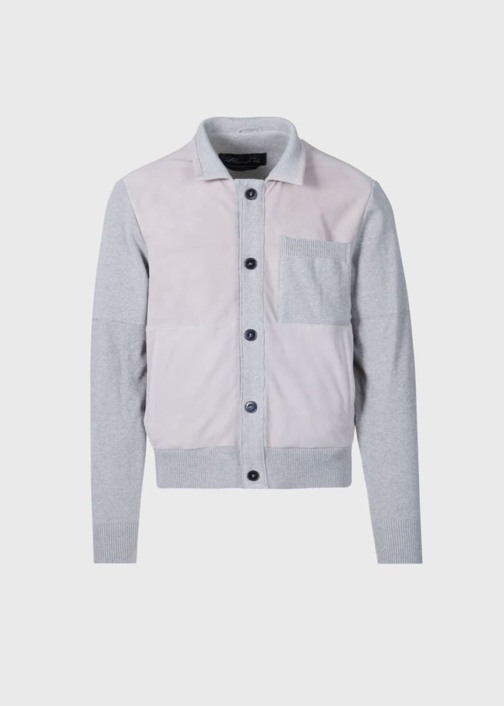 Suede & Cotton Knit Blouson - Silver - M (40) - Jacket