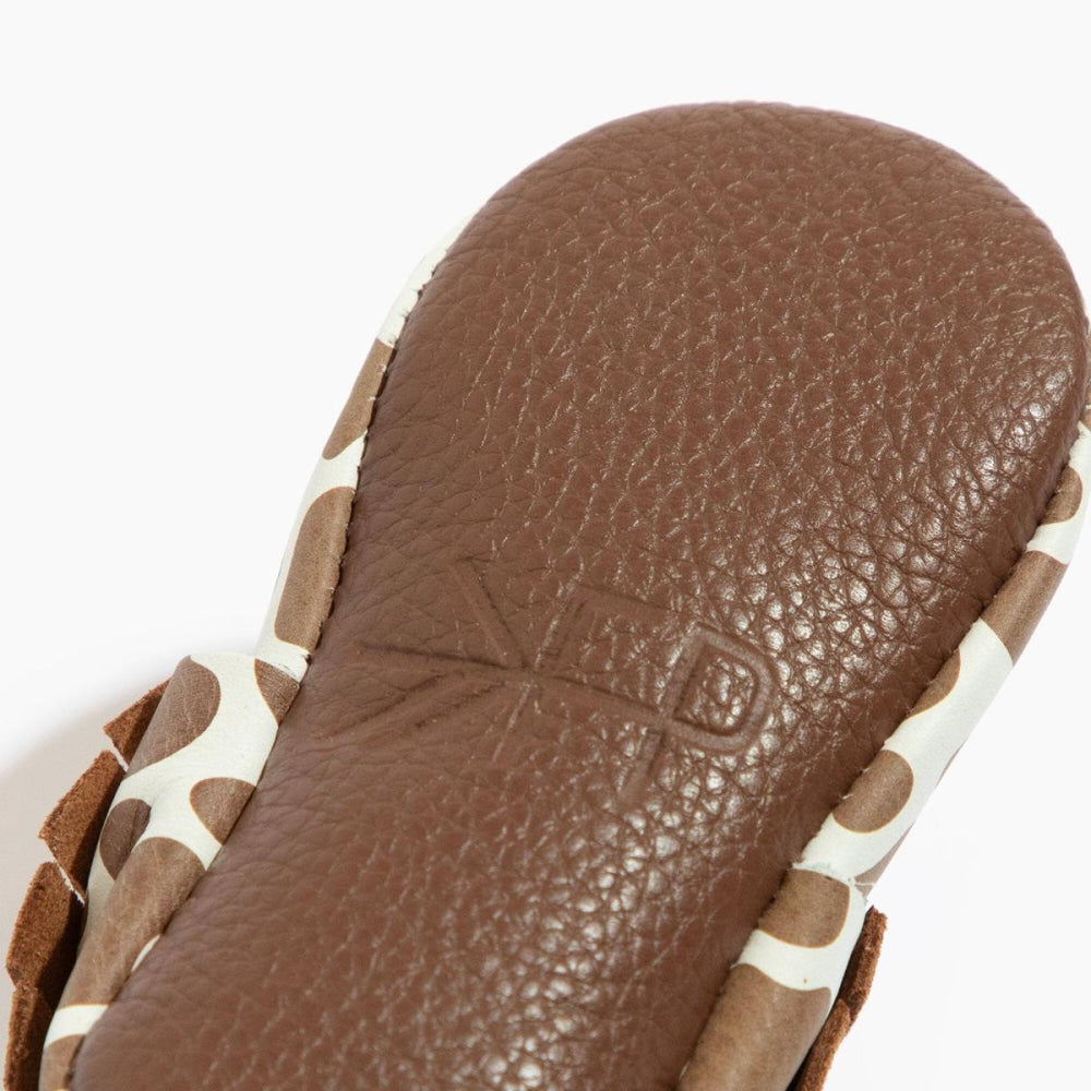 Suede Cow Print Moccasin Baby Shoe - ’Moccasin - Kids Adult’
