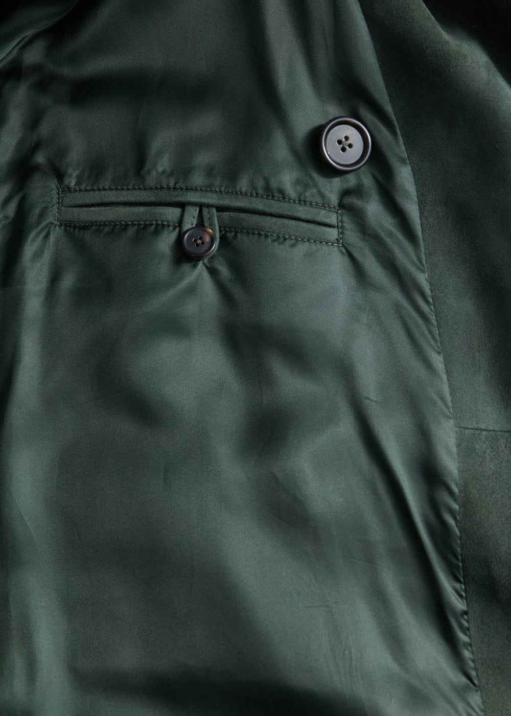 Suede DB Raglan Sleeve Trench Coat - Olive - Coat