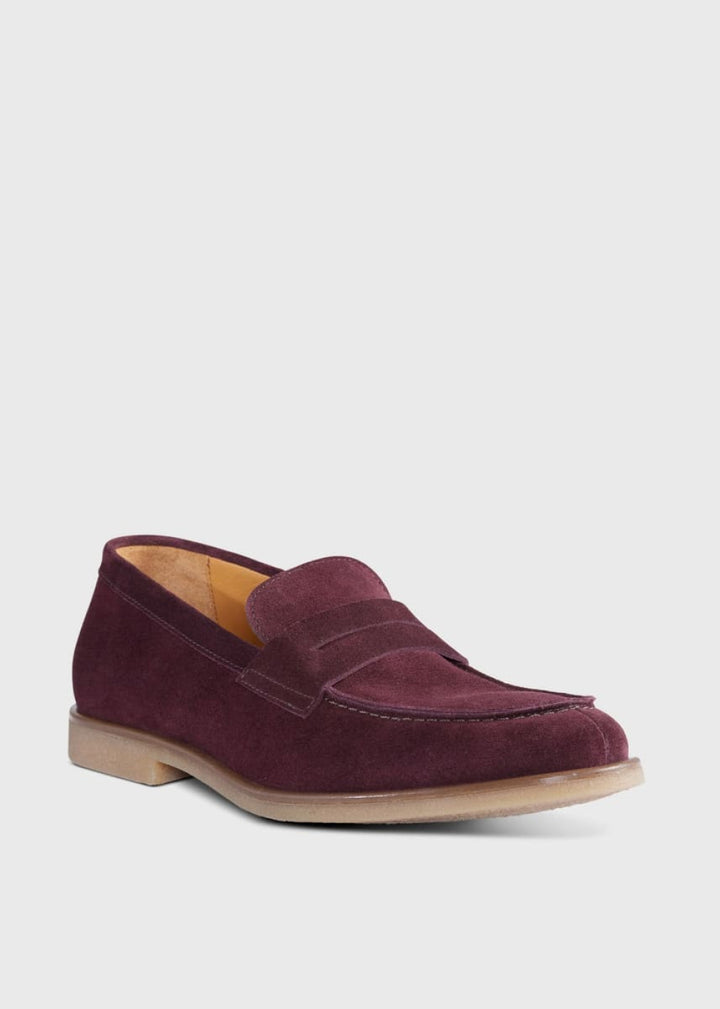 Suede Matthew Loafer - Berry - Loafers