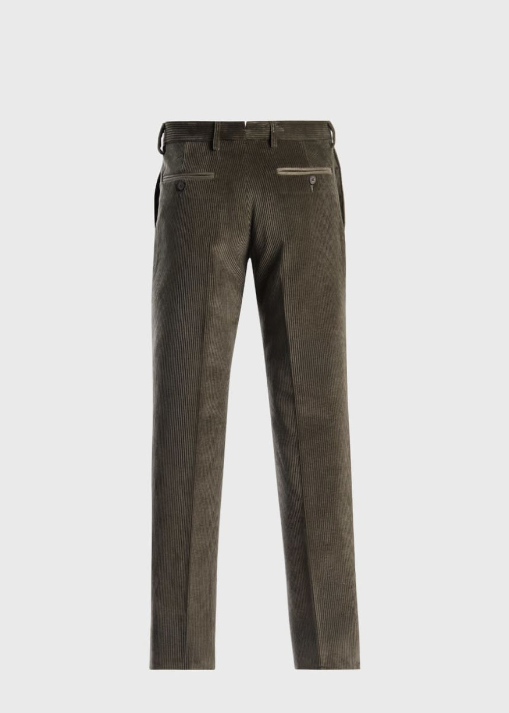 Suede Trimmed Corduroy Trouser - Olive - Trouser
