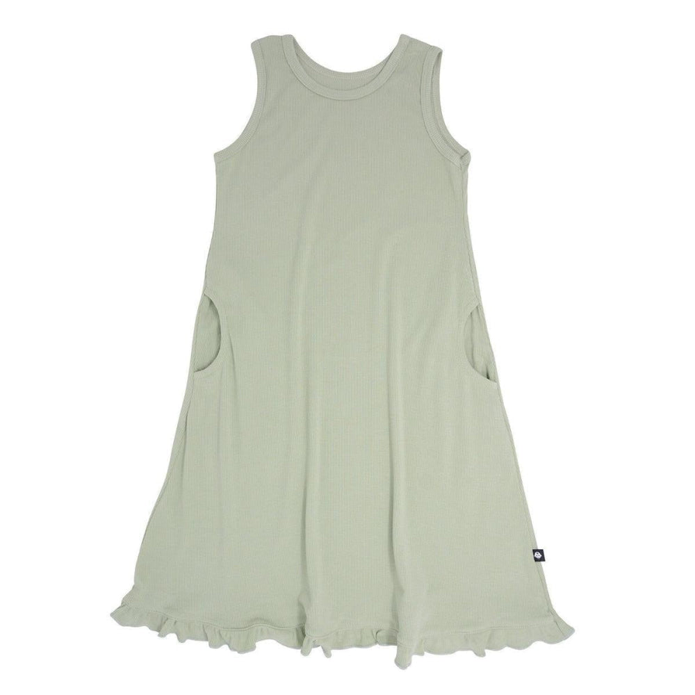 Summer Boho Dress - Desert Sage Ribbed - Dresses