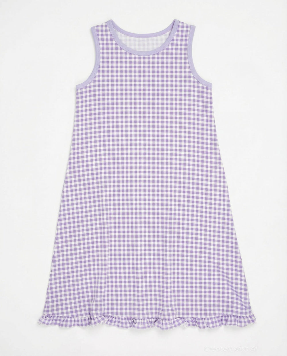 Summer Boho Dress - Gingham Purple - Dresses