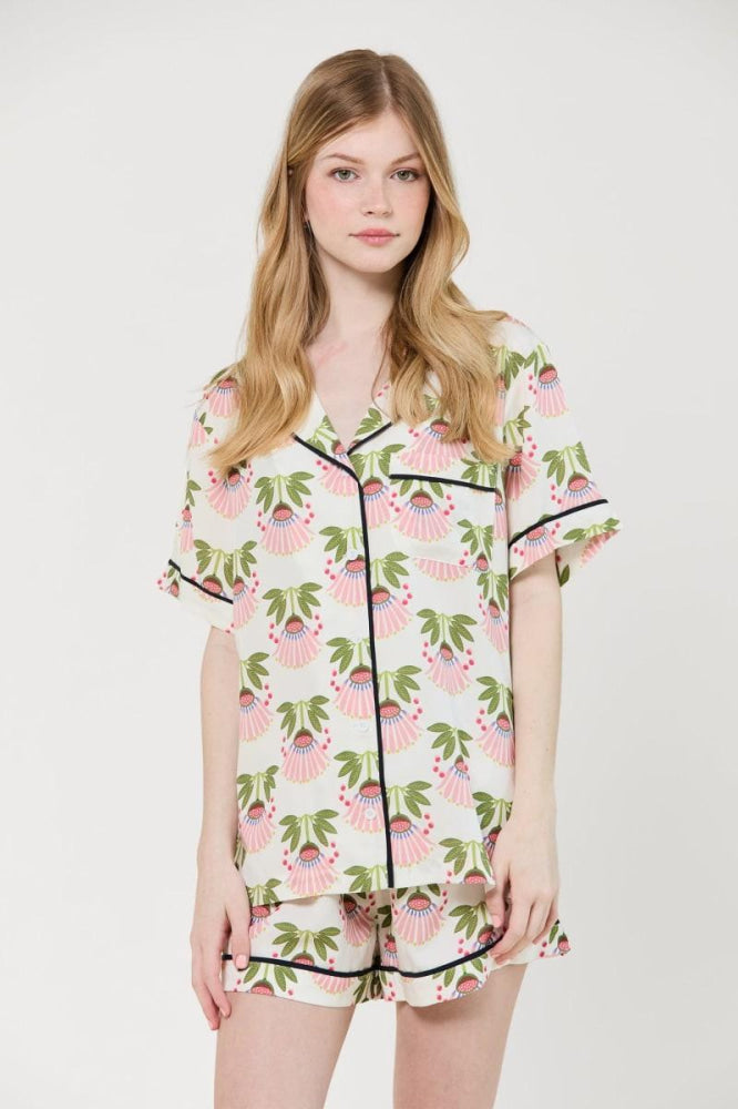 Summer Bouquet Pajama Shorts Set - Multi - Pajamas
