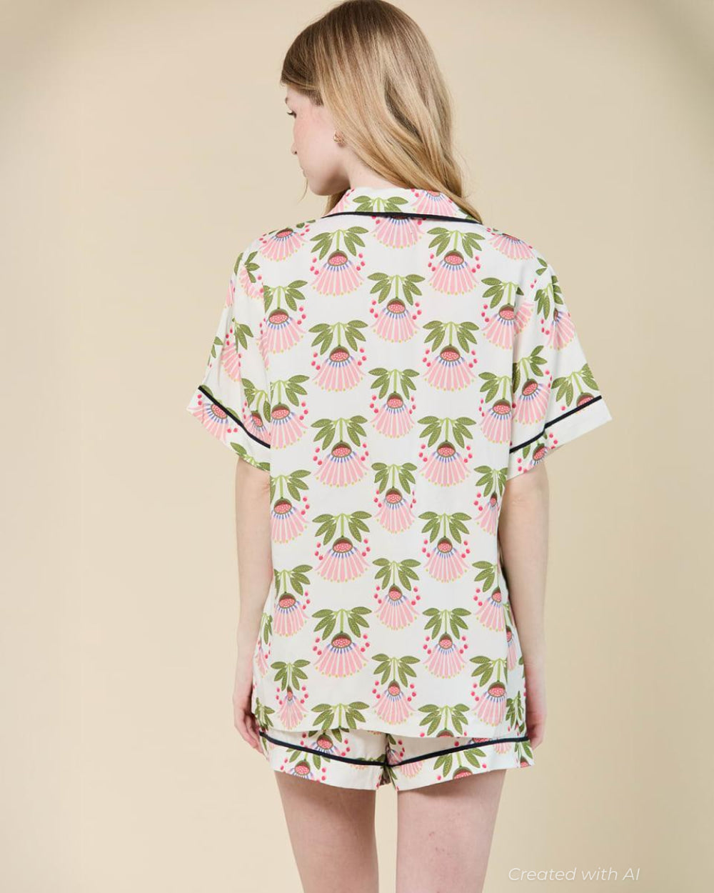 Summer Bouquet Pajama Shorts Set - Multi - Pajamas