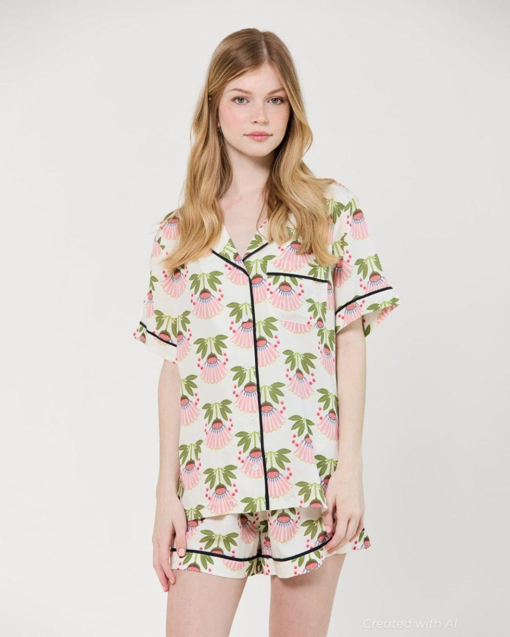 Summer Bouquet Pajama Shorts Set - Multi - Pajamas