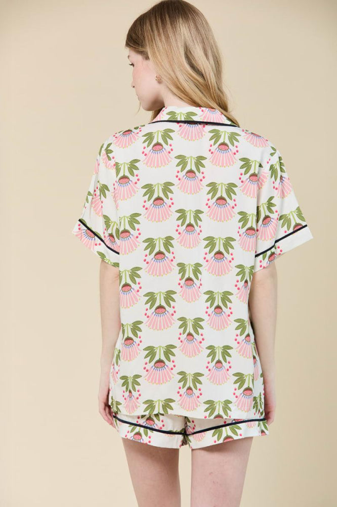 Summer Bouquet Pajama Shorts Set - Multi - Pajamas