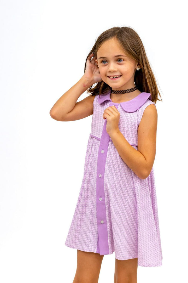 Summer Swing Dress - Purple Basketweave - Dresses