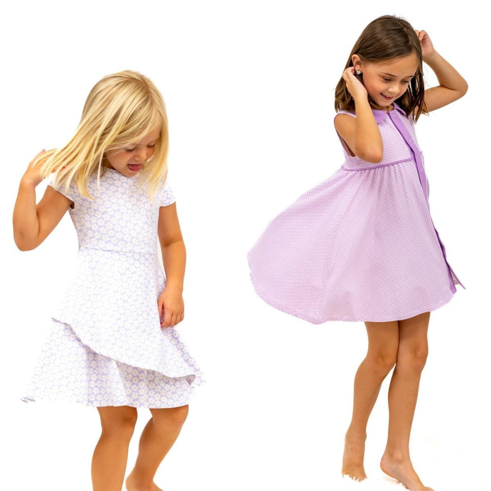 Summer Swing Dress - Purple Basketweave - Dresses