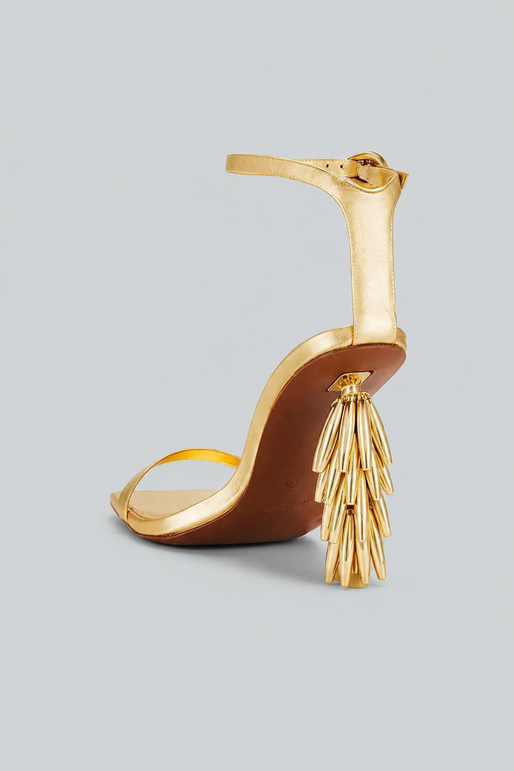 Sunella Bead Embellished Leather High Heel Sandals - Gold - EU 35.5 / US 5.5 - Flip Flops