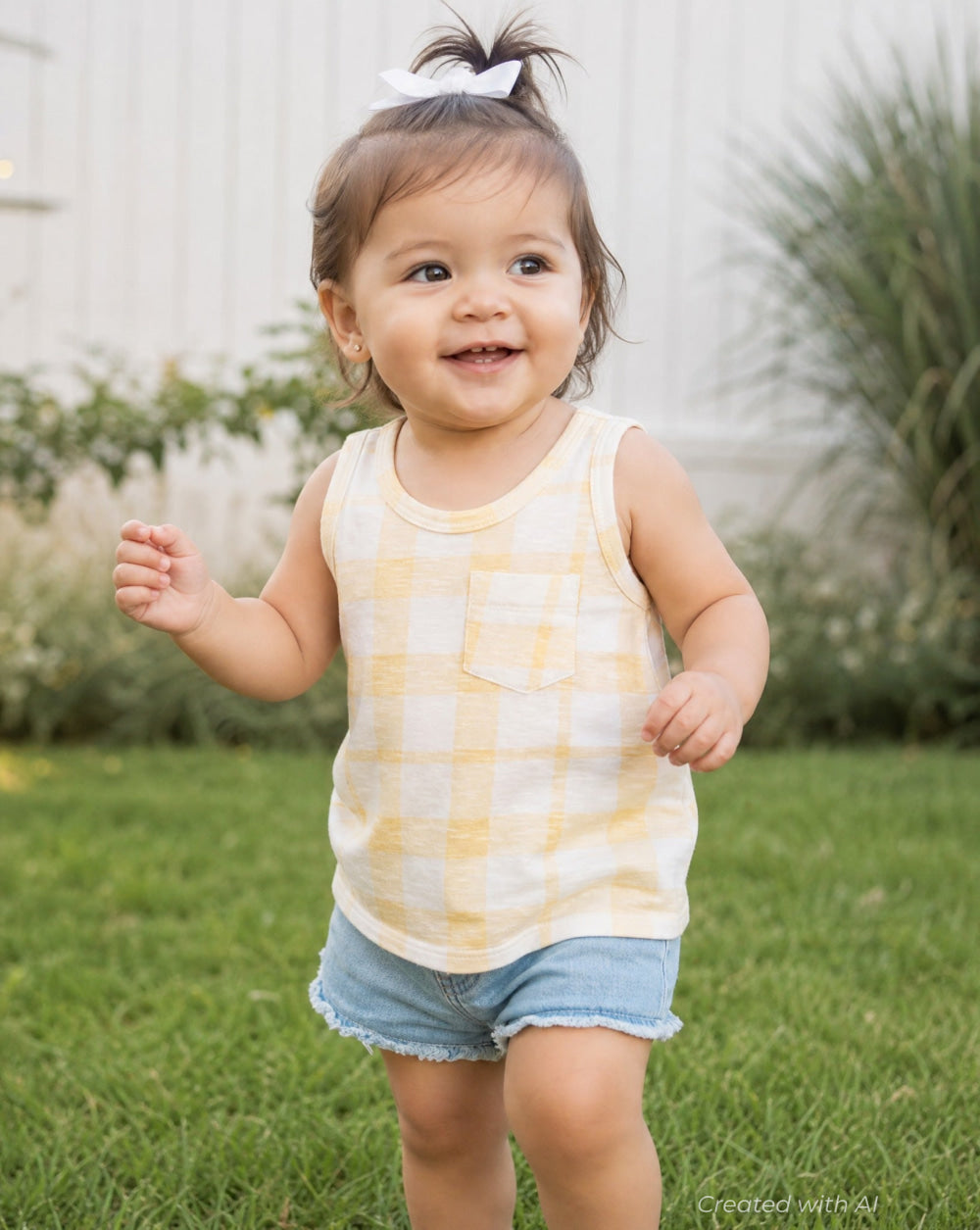 Sunshine Tank Top - Yellow Gingham - Tank Top