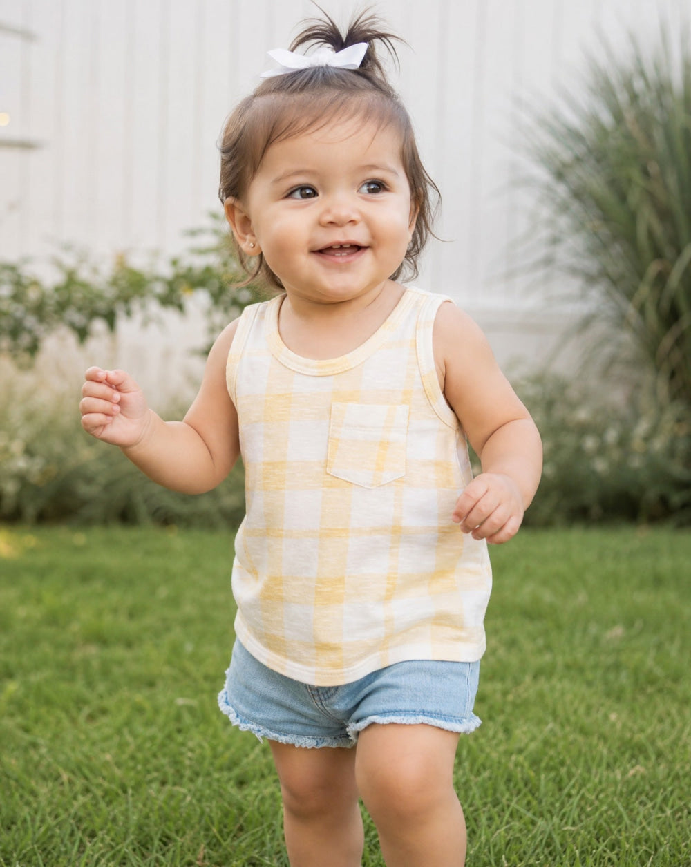 Sunshine Tank Top - Yellow Gingham - Tank Top