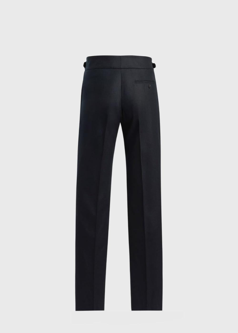 Super 100 Wool Flannel Gurka Pant - Black - Pants