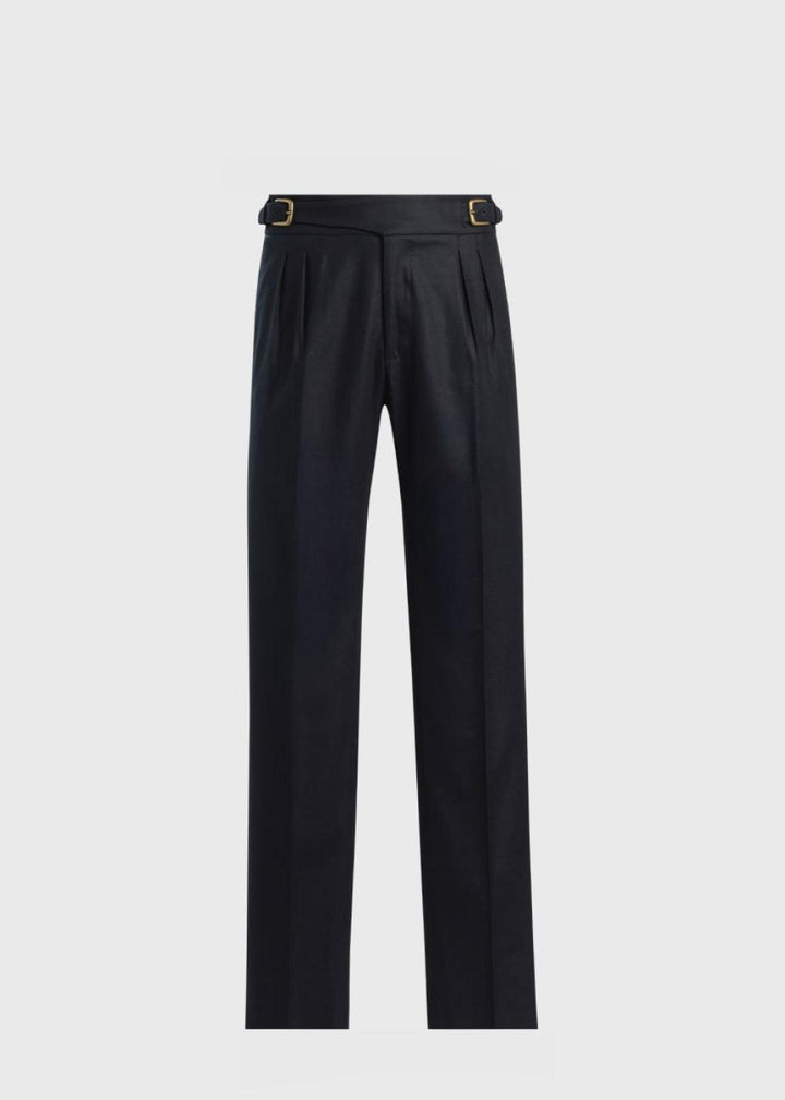Super 100 Wool Flannel Gurka Pant - Black - Pants