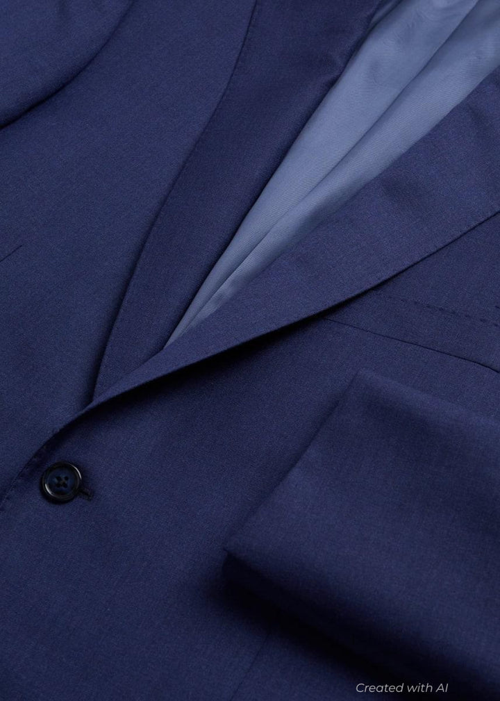 Super 110s Wool Paul Suit - Mid Blue - Suit