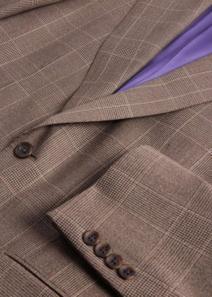Super 120s Wool Plaid Colman Suit - Solid - 42 (Long) - Suit