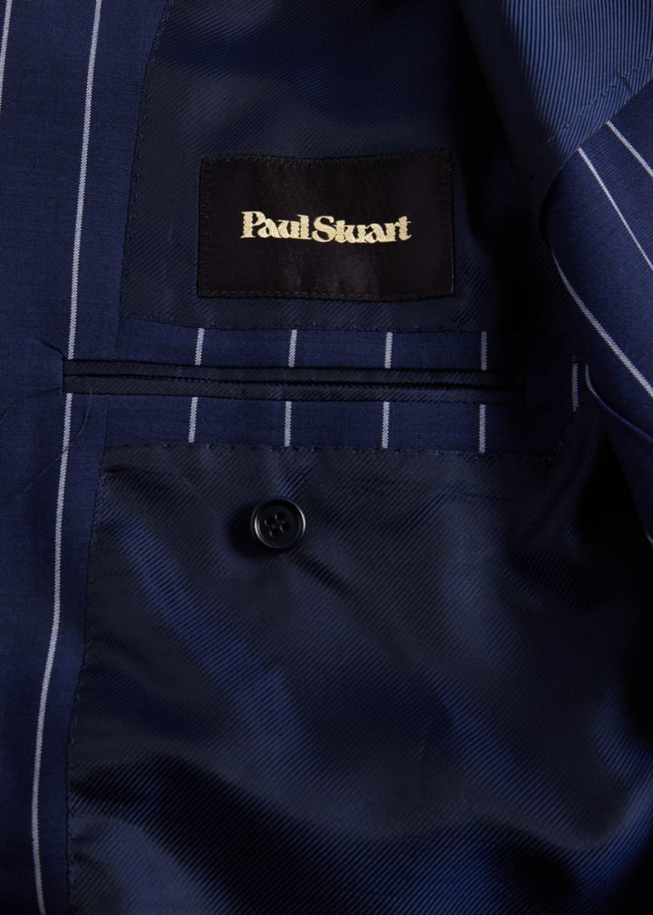 Super 130s Stripe Suit - Blue - Suit