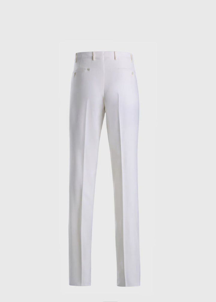 Super 130s Wool Clearcut Trouser - White - 36 Regular - Trouser