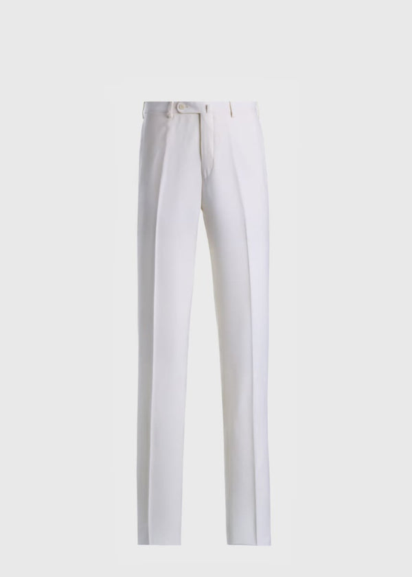 Super 130s Wool Clearcut Trouser - White - 36 Regular - Trouser