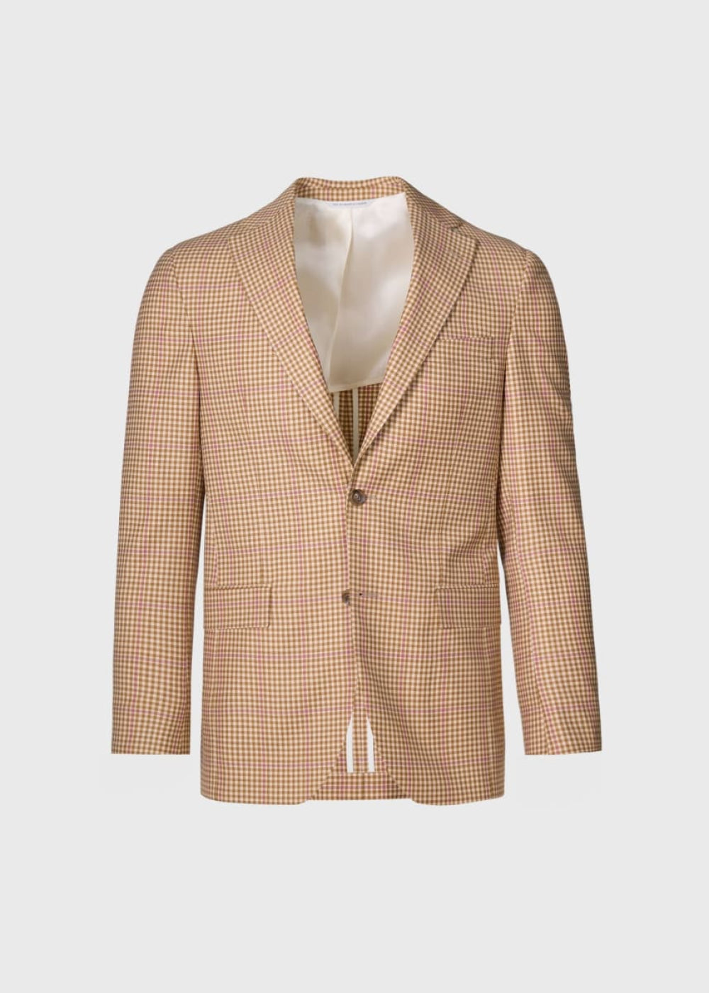 Super 140s Wool Plaid Jacket - Camel - Blazer