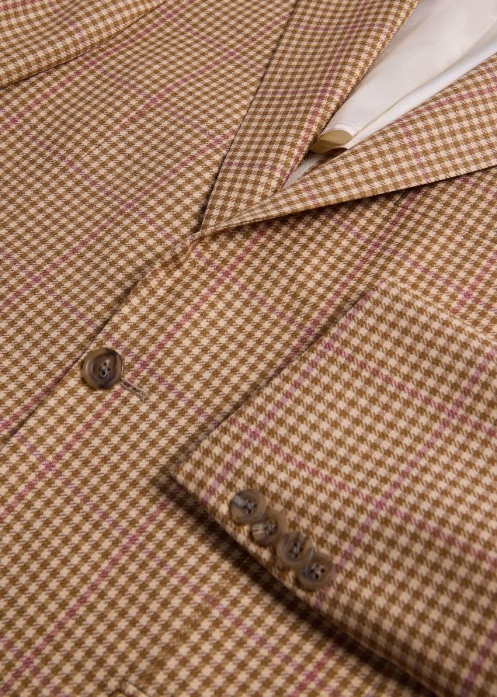 Super 140s Wool Plaid Jacket - Camel - Blazer