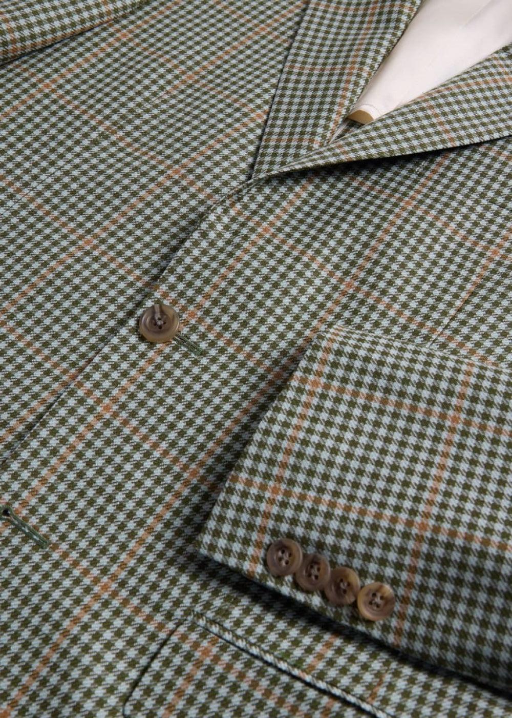Super 140s Wool Plaid Jacket - Sage - Blazer