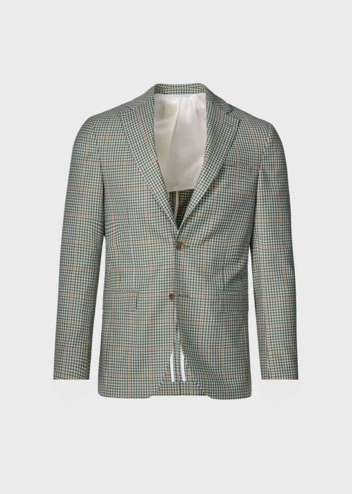 Super 140s Wool Plaid Jacket - Sage - Blazer