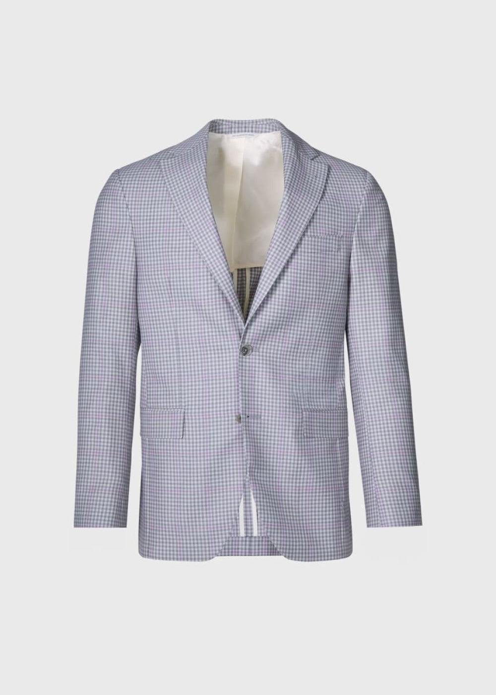 Super 140s Wool Plaid Jacket - Silver - Blazer