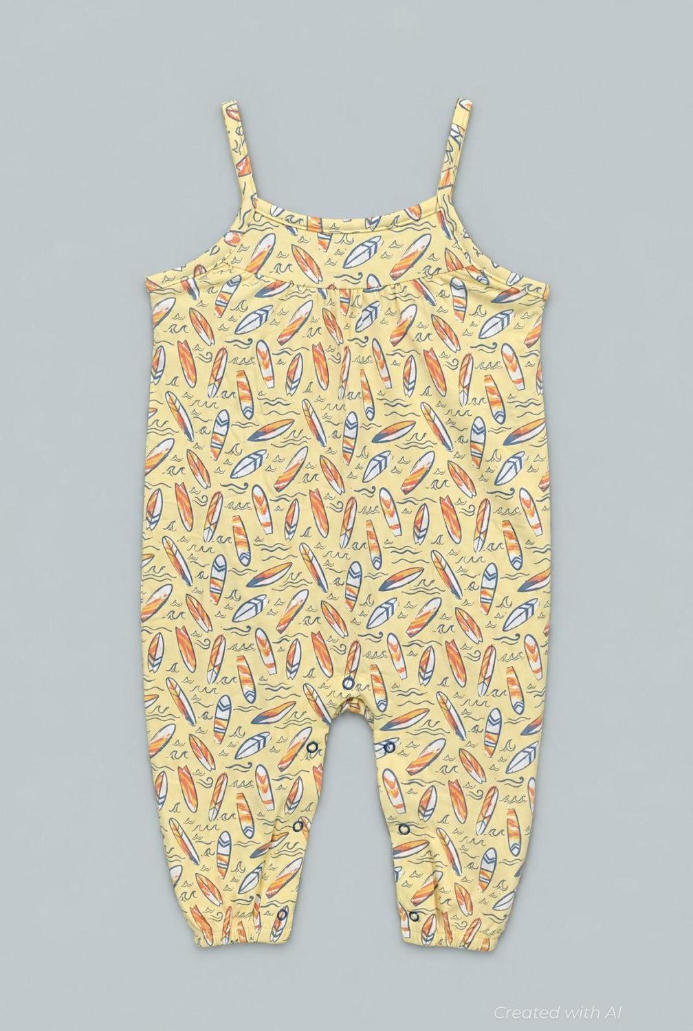Surfboard Waves Tank Pant Romper - Sunset Surf - Romper
