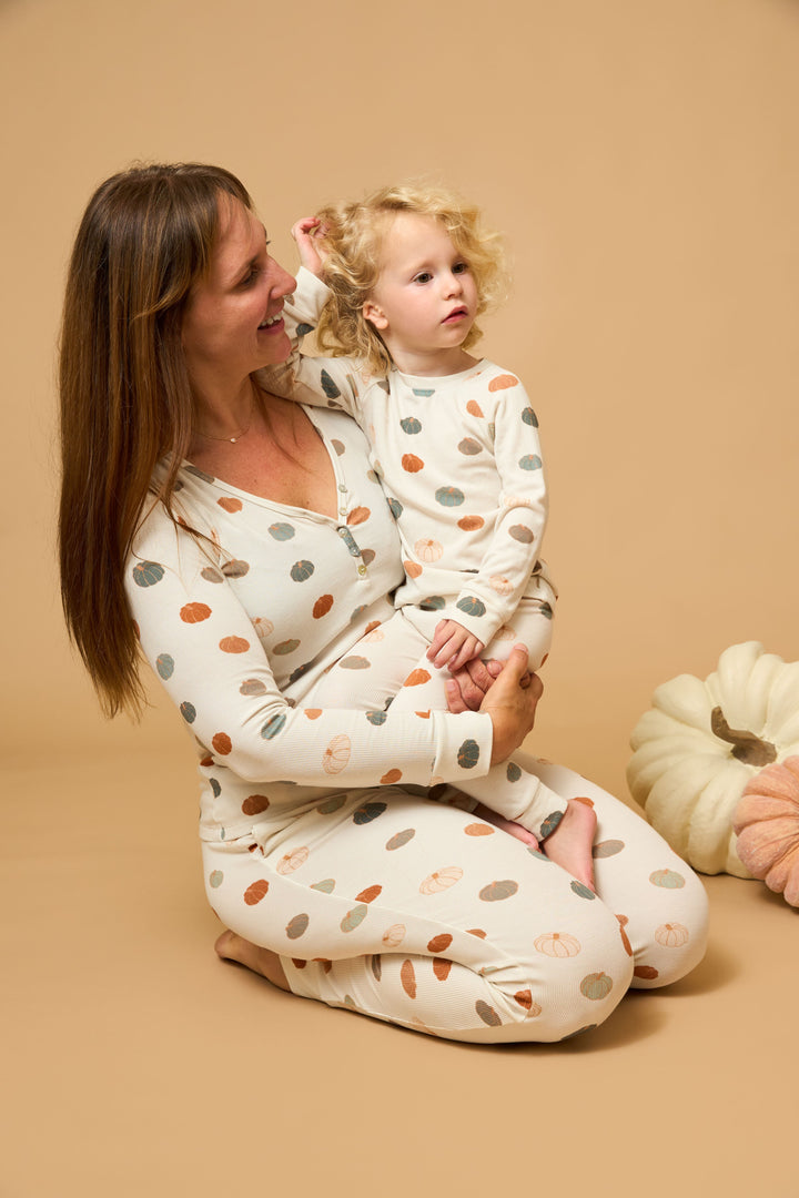 Mama Henley Top - Pumpkins