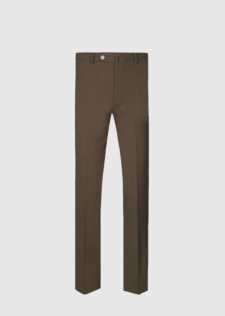 Wool Twill James Dress Trouser - Brown