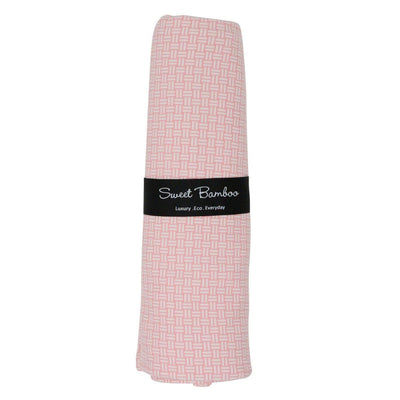 Swaddle - Pink Basketweave - OS - Blanket