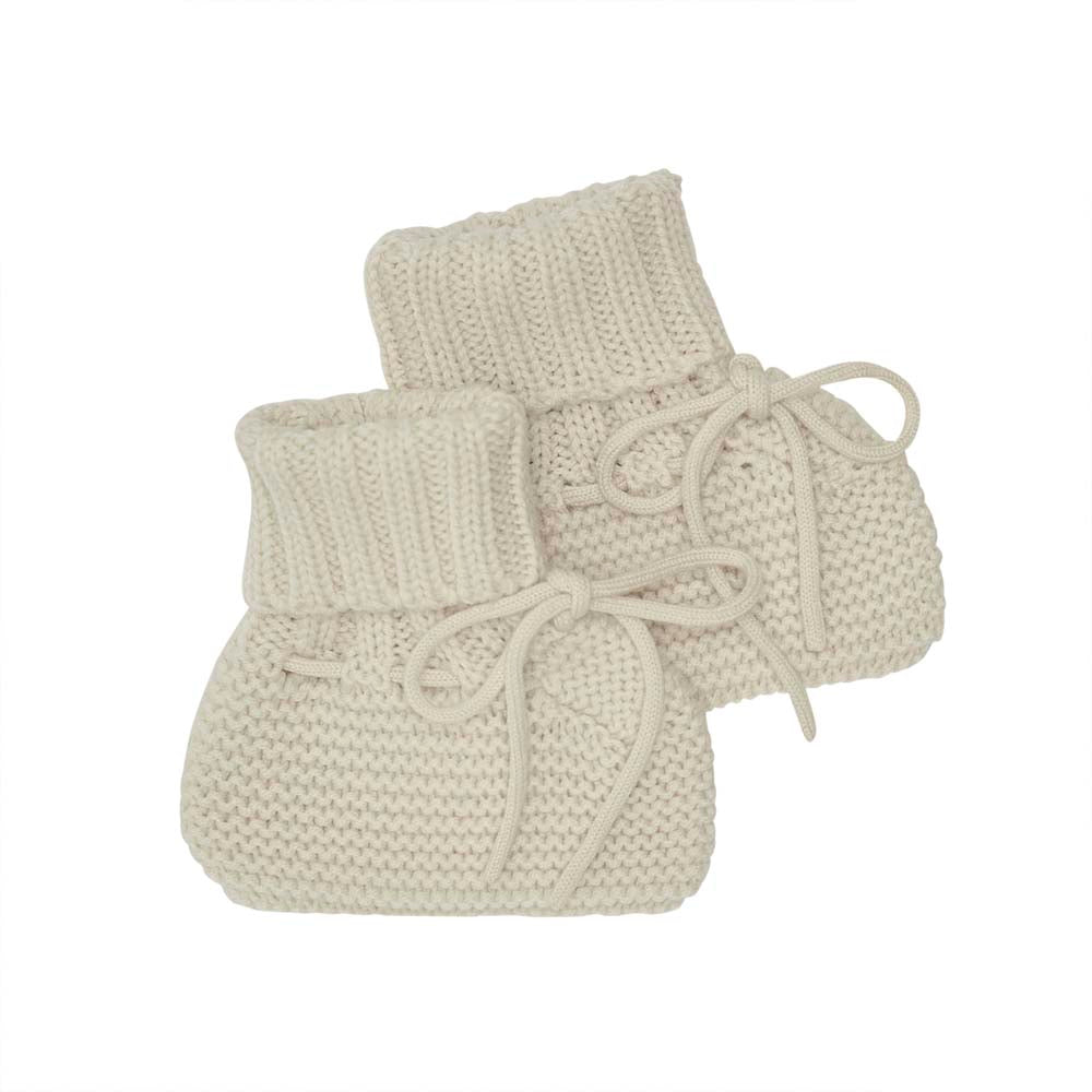 Baby Sweater Booties - Merino Wool Ecru