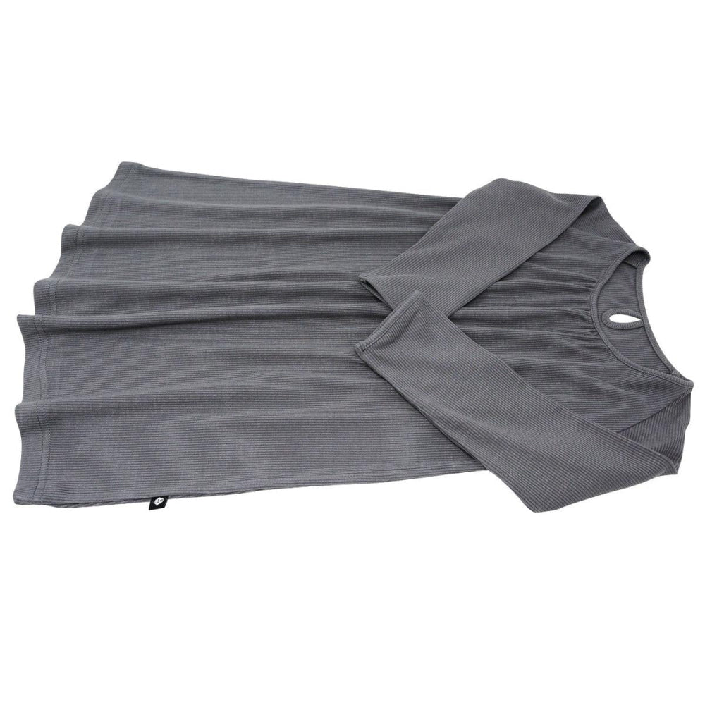 Sweetheart Dress - Charcoal Rib - Dresses