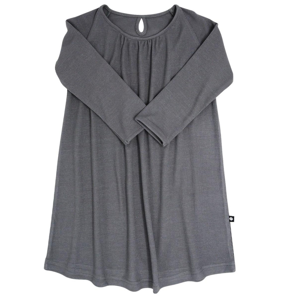 Sweetheart Dress - Charcoal Rib - Dresses