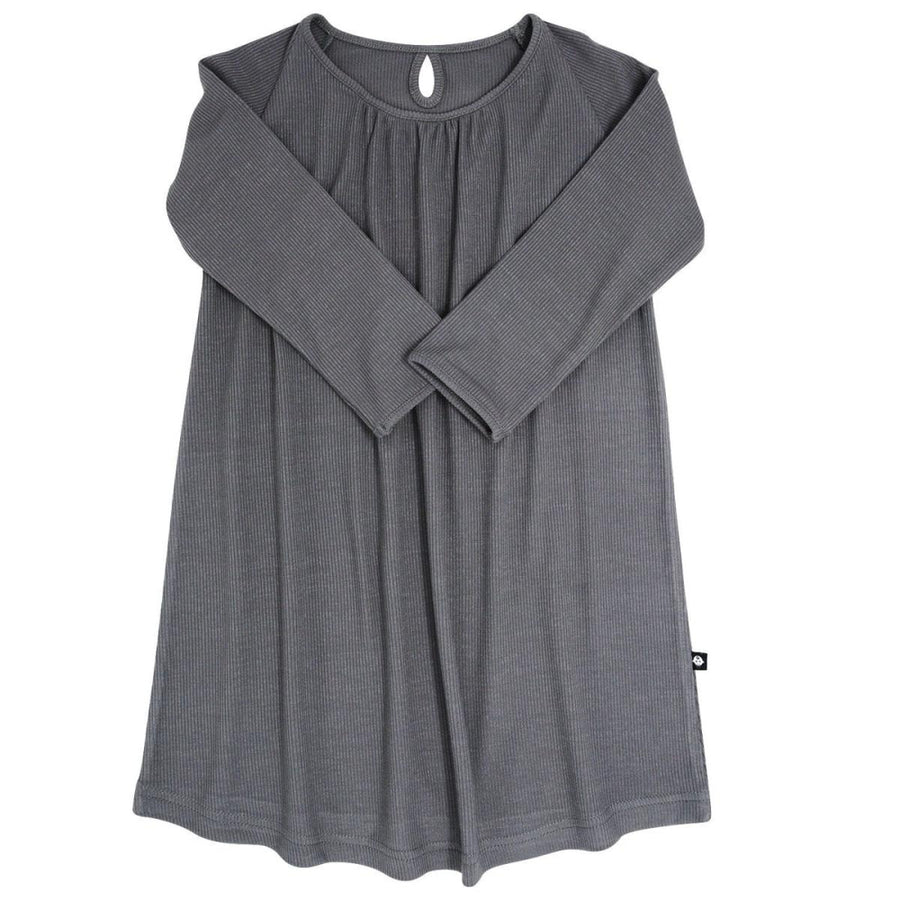 Sweetheart Dress - Charcoal Rib - Dresses