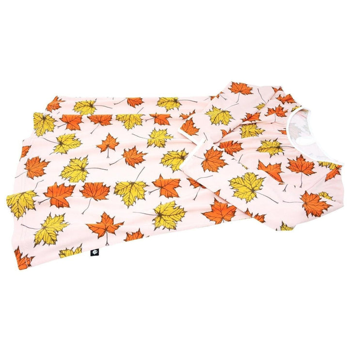 Sweetheart Dress - Pink Leaves - Dresses