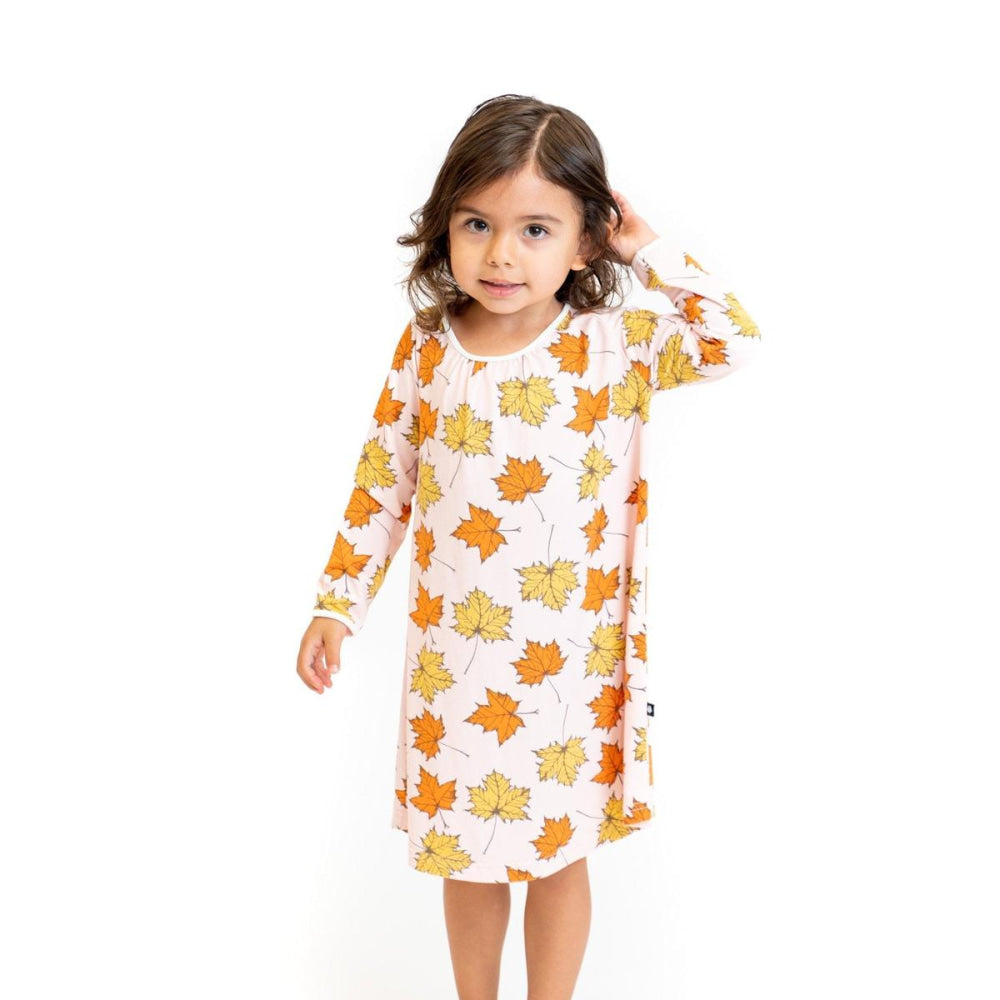 Sweetheart Dress - Pink Leaves - Dresses