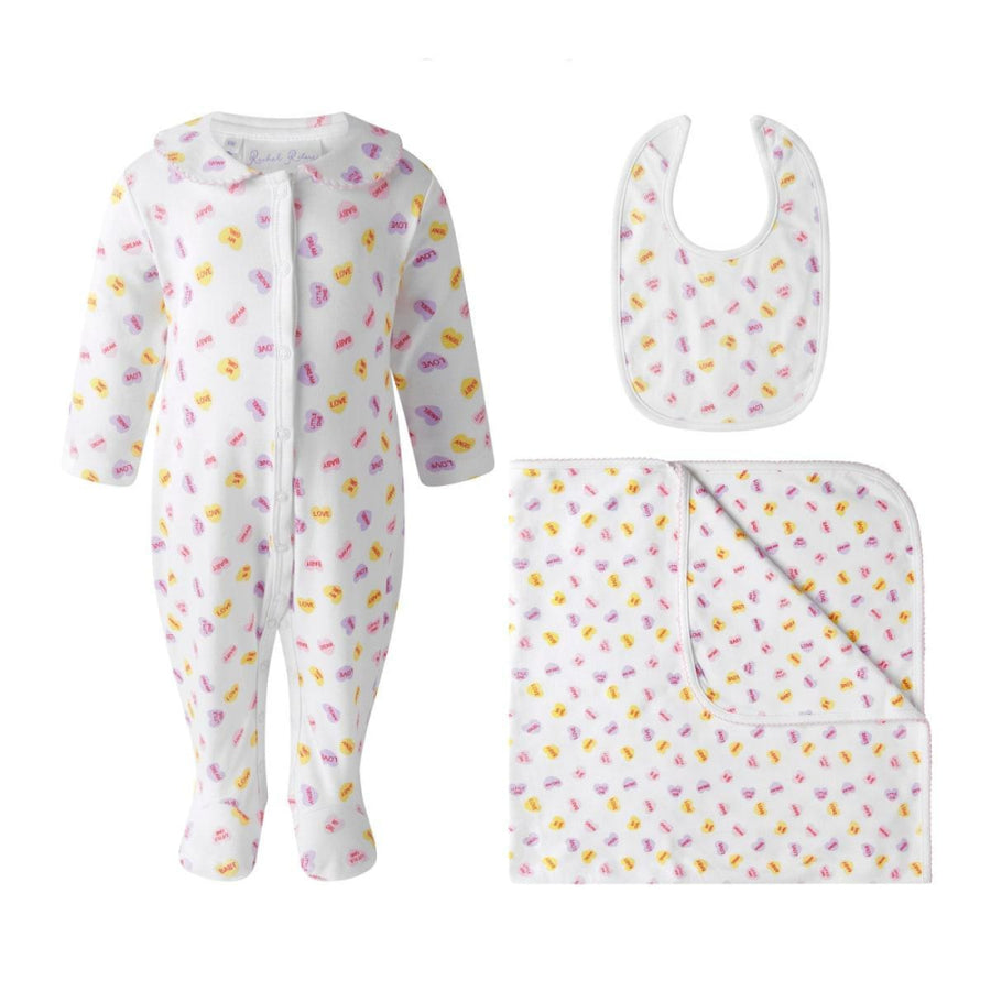 Sweetie Heart Babygro Blanket & Bib Gift Set - Footies