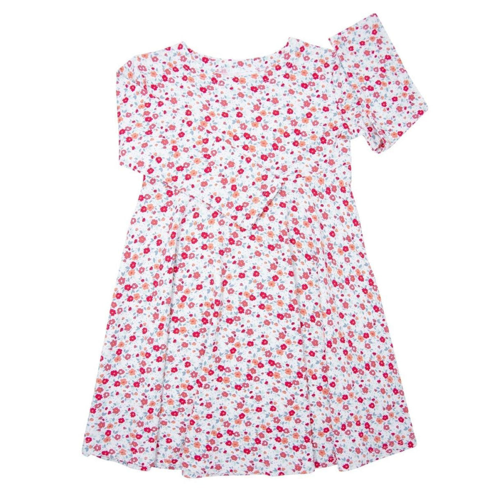 Swirly Girl Dress - Crimson Floral - Dresses