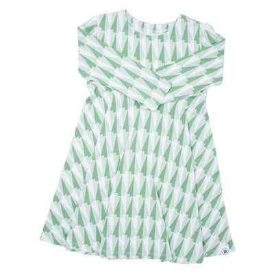 Swirly Girl Dress - Geo Tree Green - dresses - baby