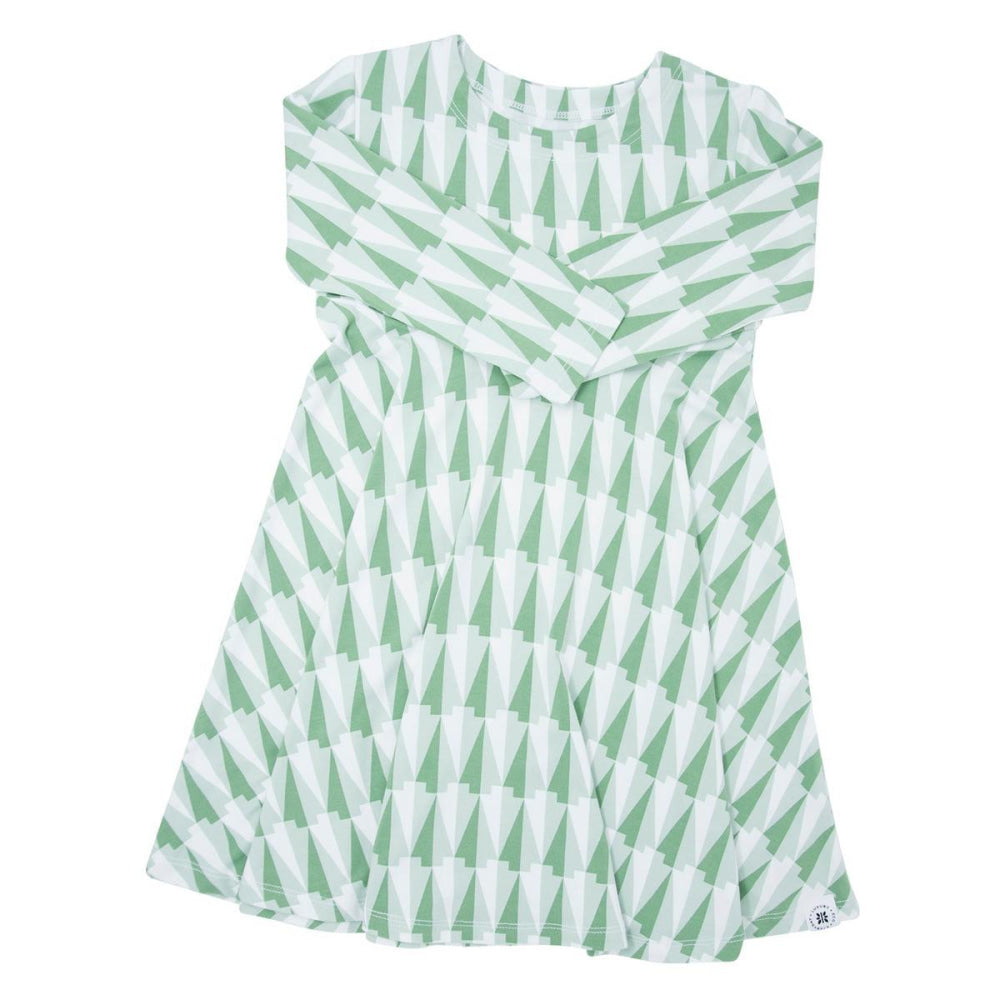 Swirly Girl Dress - Geo Tree Green - dresses - baby