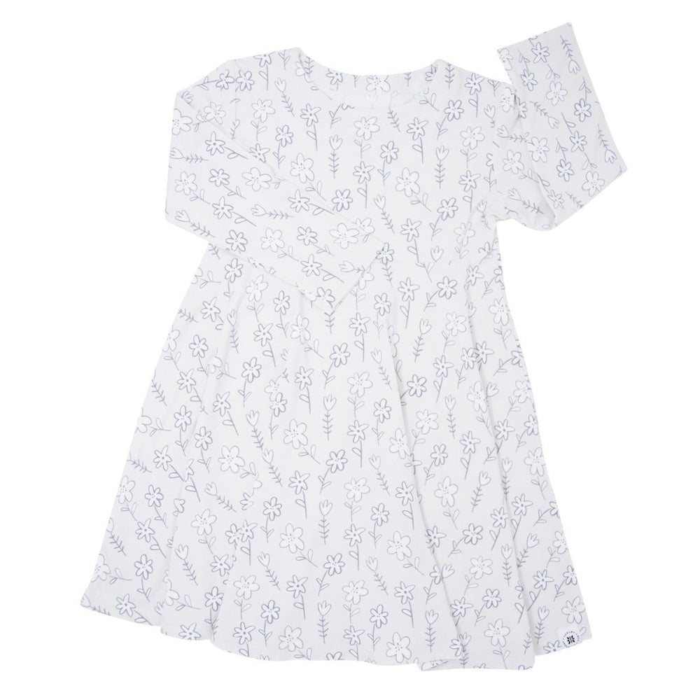 Swirly Girl Dress - Grey Doodle - Dresses