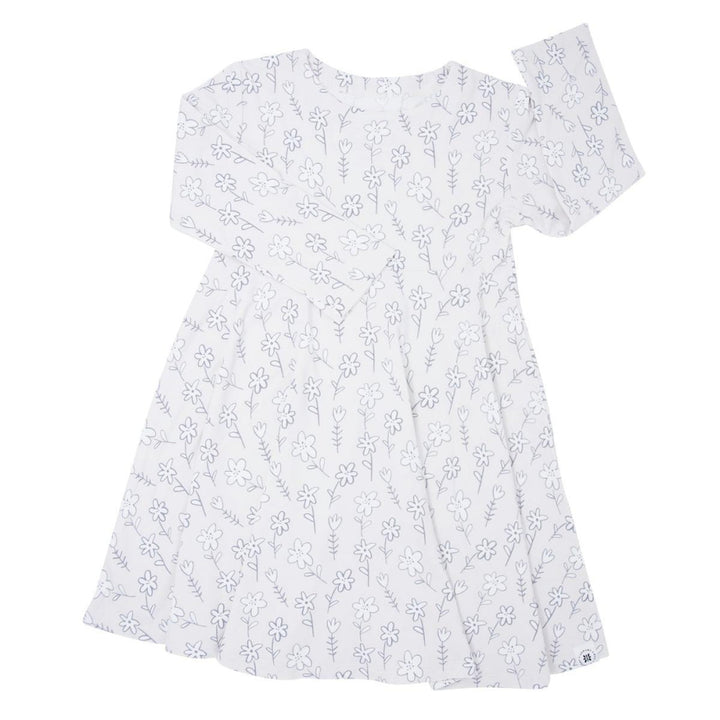 Swirly Girl Dress - Grey Doodle - Dresses