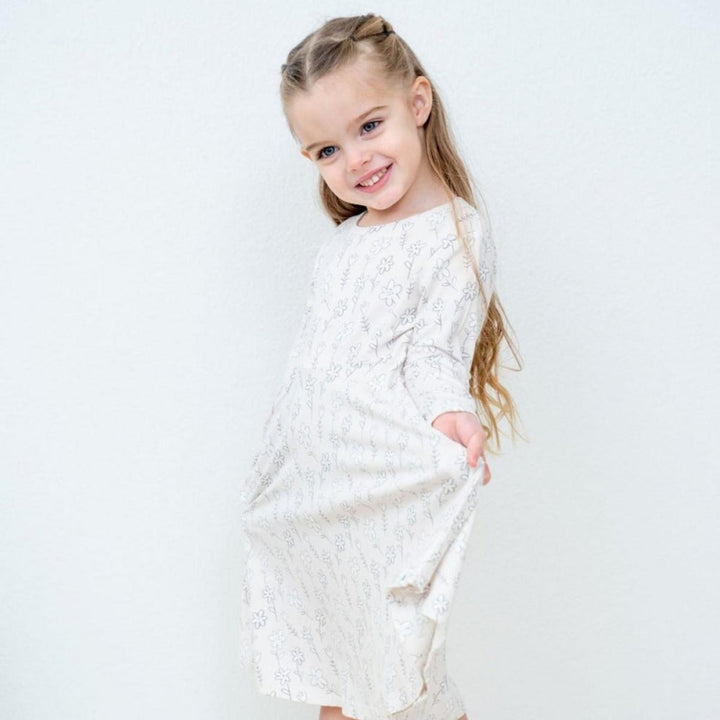 Swirly Girl Dress - Grey Doodle - Dresses
