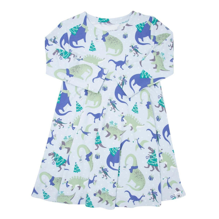 Swirly Girl Dress - Holiday Dinos - Dresses