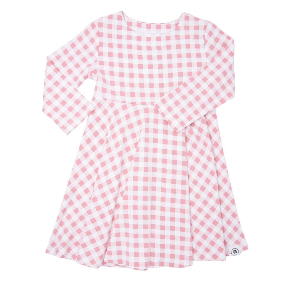 Swirly Girl Dress - Pink Gingham - Dresses