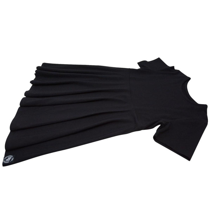 Swirly Girl Short Sleeve Dress - Blazing Black - Dresses