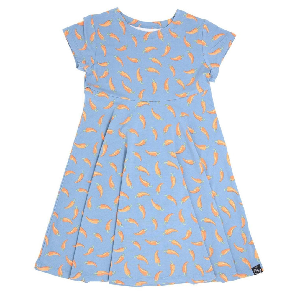 Swirly Girl Short Sleeve Dress - Chili Pepper - Dresses
