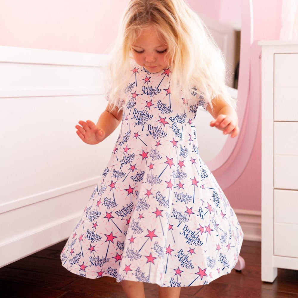 Swirly Girl Short Sleeve Dress - Magical Birthday - Dresses